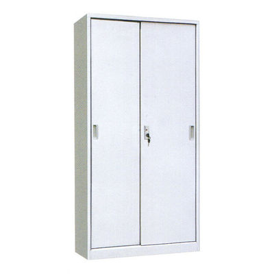 2 puertas deslizantes planchan el armario de los efectos de escritorio del metal del golpe del gabinete de fichero abajo con los estantes internos ajustables