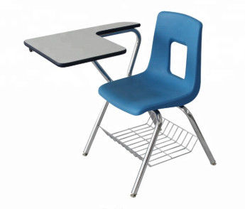 Silla de escritorio de la escuela secundaria de los azules marinos combinada, silla de tabla anti del estudiante de la corrosión