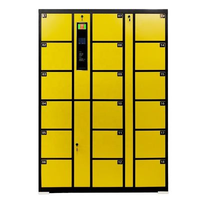Armario seguro codificado uno mismo negro amarillo de Digitaces, armario del teléfono móvil dieciocho para la oficina