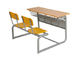 Escritorio y silla dobles combinados marco metálico de acero durable del estudiante de los muebles de escuela
