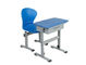 Solos escritorio del estudiante y sistema azules de la silla, muebles de escuela de la tabla de escritura del niño de la sala de clase