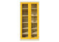 Fácil monte el color amarillo de almacenamiento de los gabinetes de la bisagra de las puertas plegables de acero de las redes